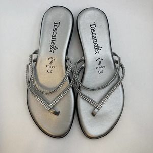 Toscanella Silver Sparkly Sandals 8.5 Jojo